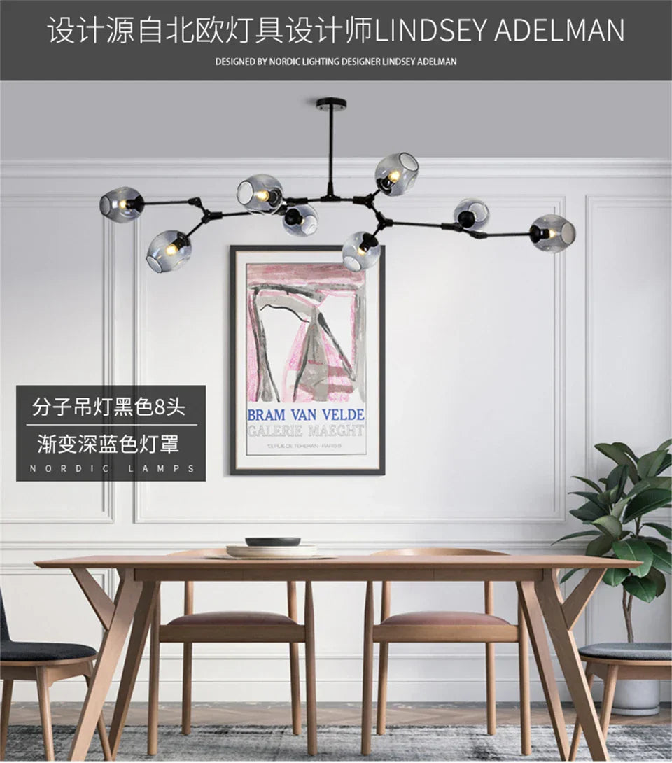 DecorBites™ Modern Nordic Glass Chandeliers with LED Lighting