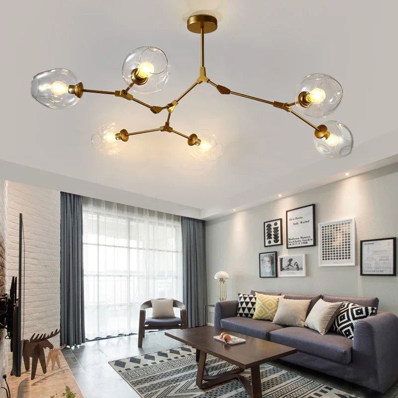 DecorBites™ Modern Nordic Glass Chandeliers with LED Lighting