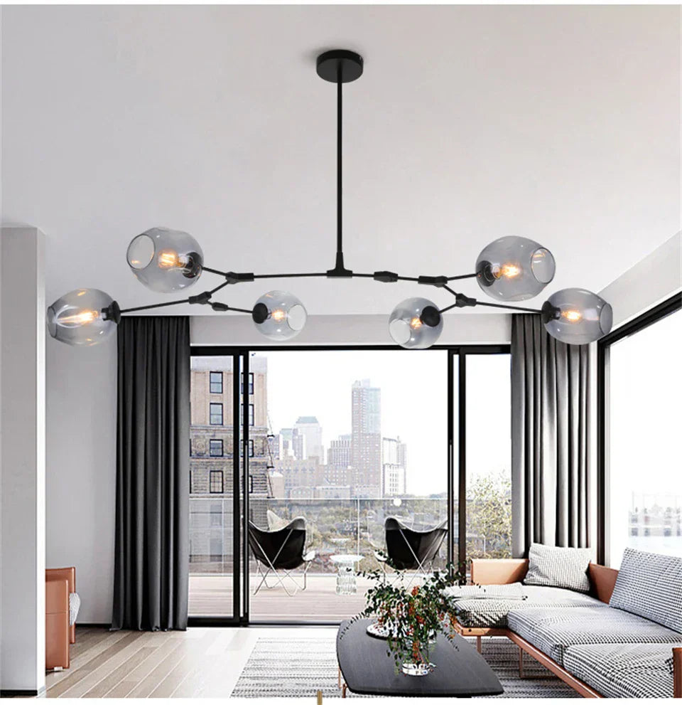 DecorBites™ Modern Nordic Glass Chandeliers with LED Lighting