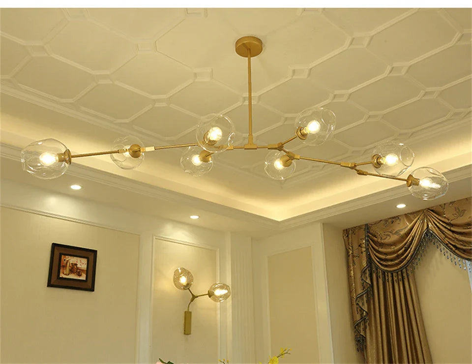 DecorBites™ Modern Nordic Glass Chandeliers with LED Lighting