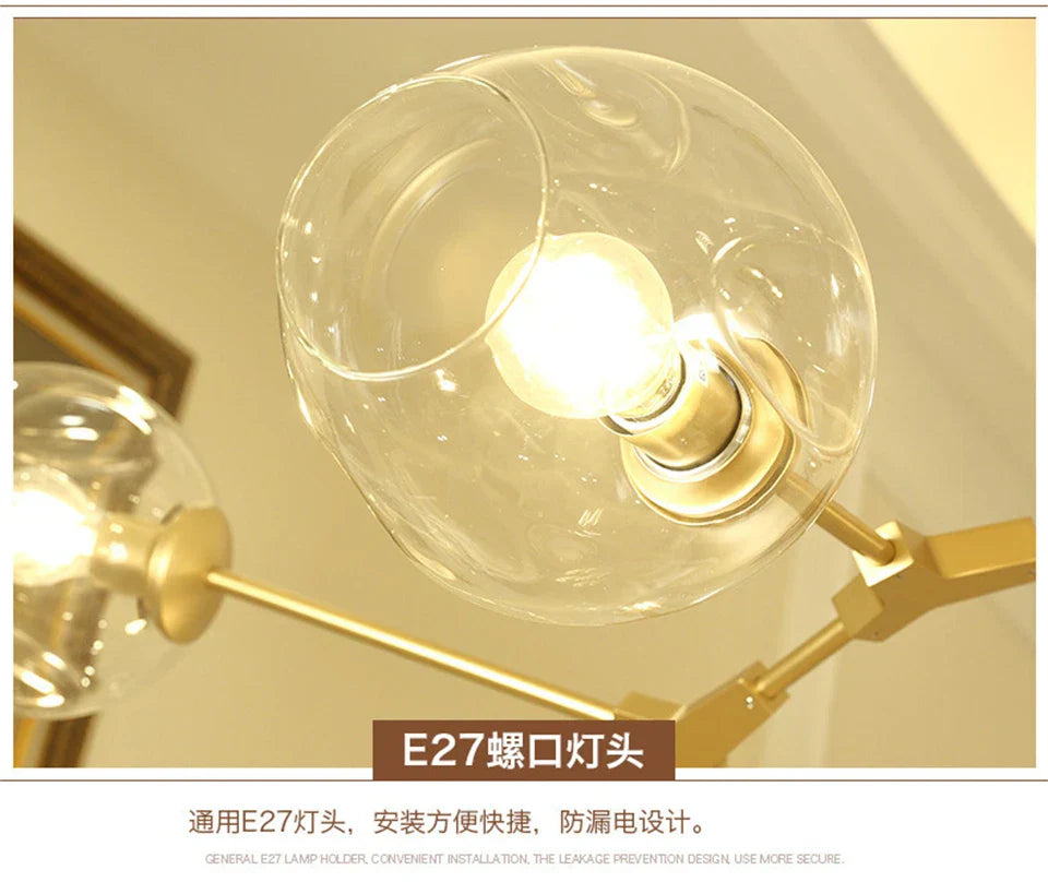 DecorBites™ Modern Nordic Glass Chandeliers with LED Lighting