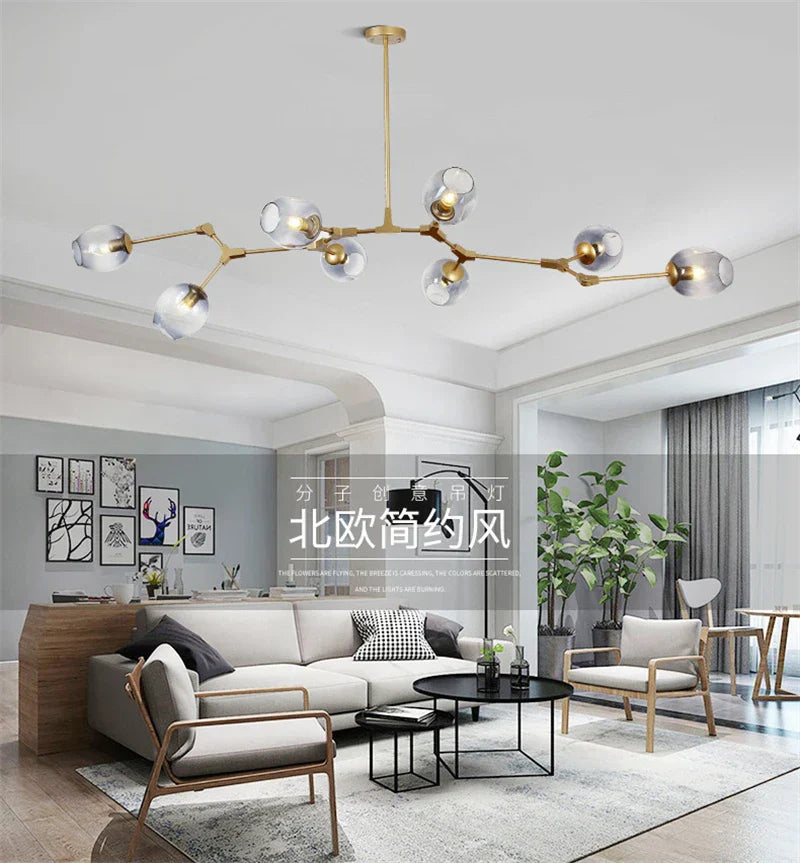 DecorBites™ Modern Nordic Glass Chandeliers with LED Lighting