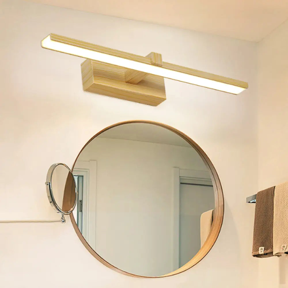 DecorBites™ Modern Nordic LED Wall Lamp for Stylish Bathroom Vanity - White/Wood, 16"/19.5" Wide