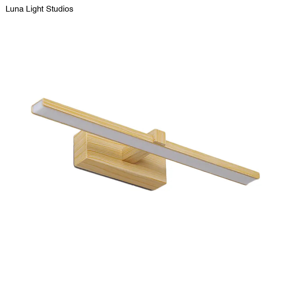 DecorBites™ Modern Nordic LED Wall Lamp for Stylish Bathroom Vanity - White/Wood, 16"/19.5" Wide