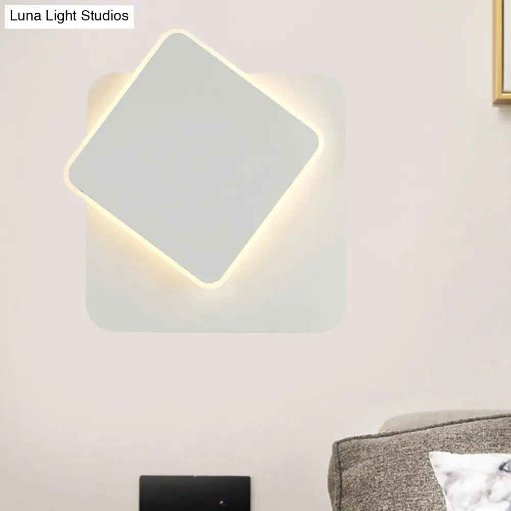 DecorBites™ Modern Nordic Wall Lamp with Moveable Iron Arm, Flush Mount Sconce in Black/White - LED Light, Acrylic Shade