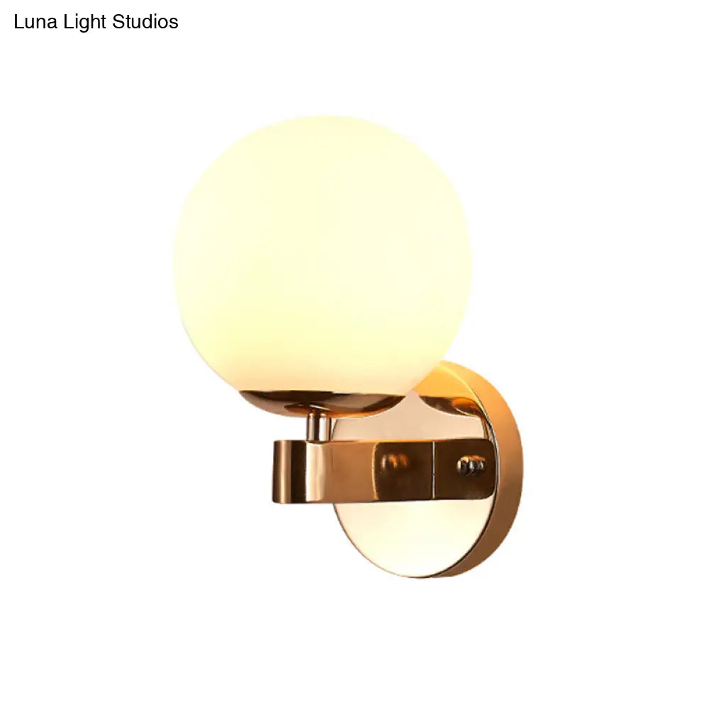 DecorBites™ Modern Opal Glass Ball Wall Lamp - Gold Sconce Light for Living Room