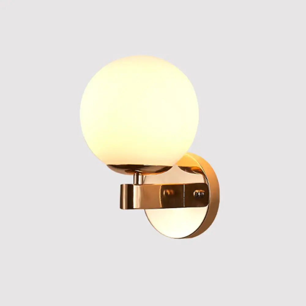DecorBites™ Modern Opal Glass Ball Wall Lamp - Gold Sconce Light for Living Room