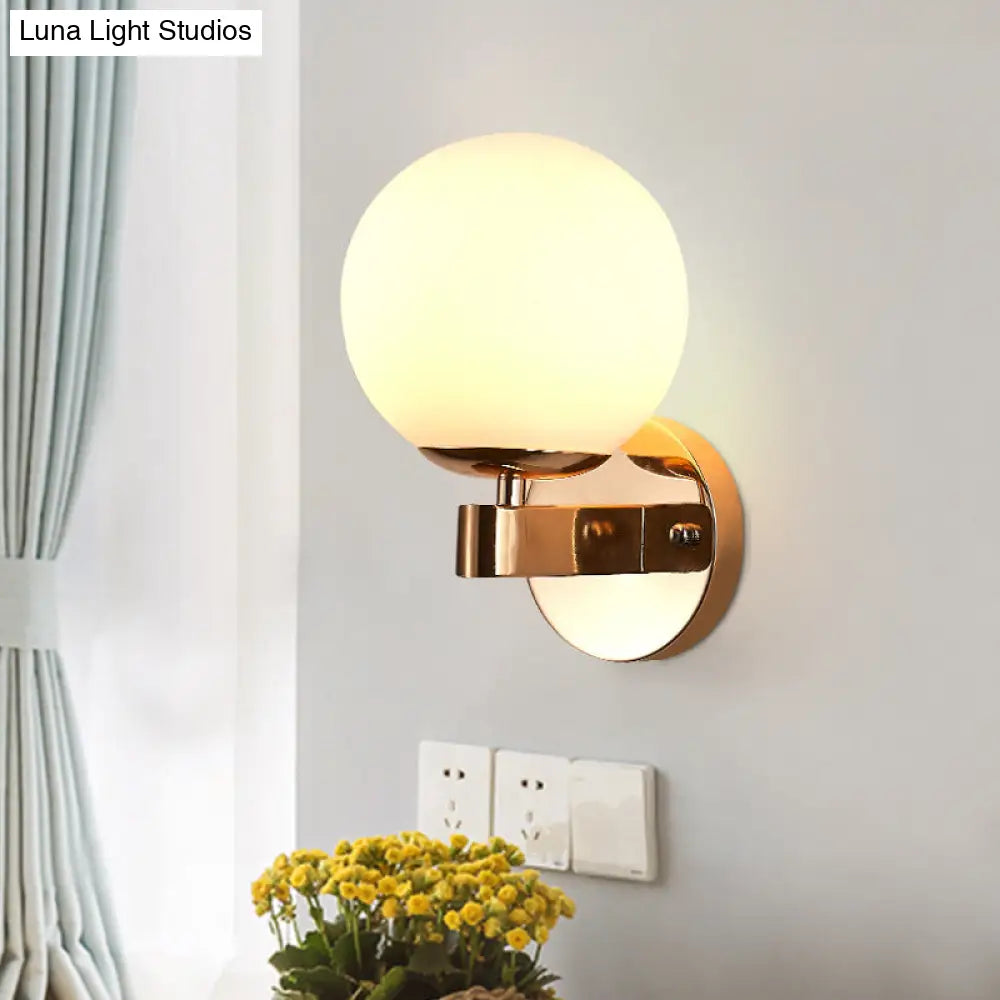 DecorBites™ Modern Opal Glass Ball Wall Lamp - Gold Sconce Light for Living Room