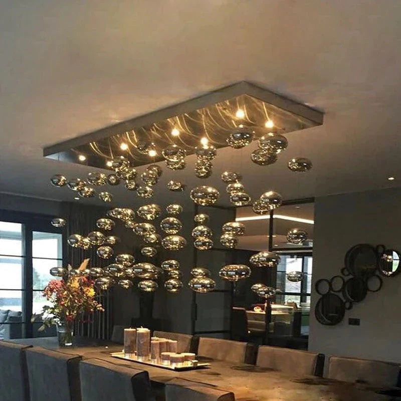 DecorBites™ Modern Oval Bubble Ball LED Chandelier Lighting Dining Room Light Fixtures