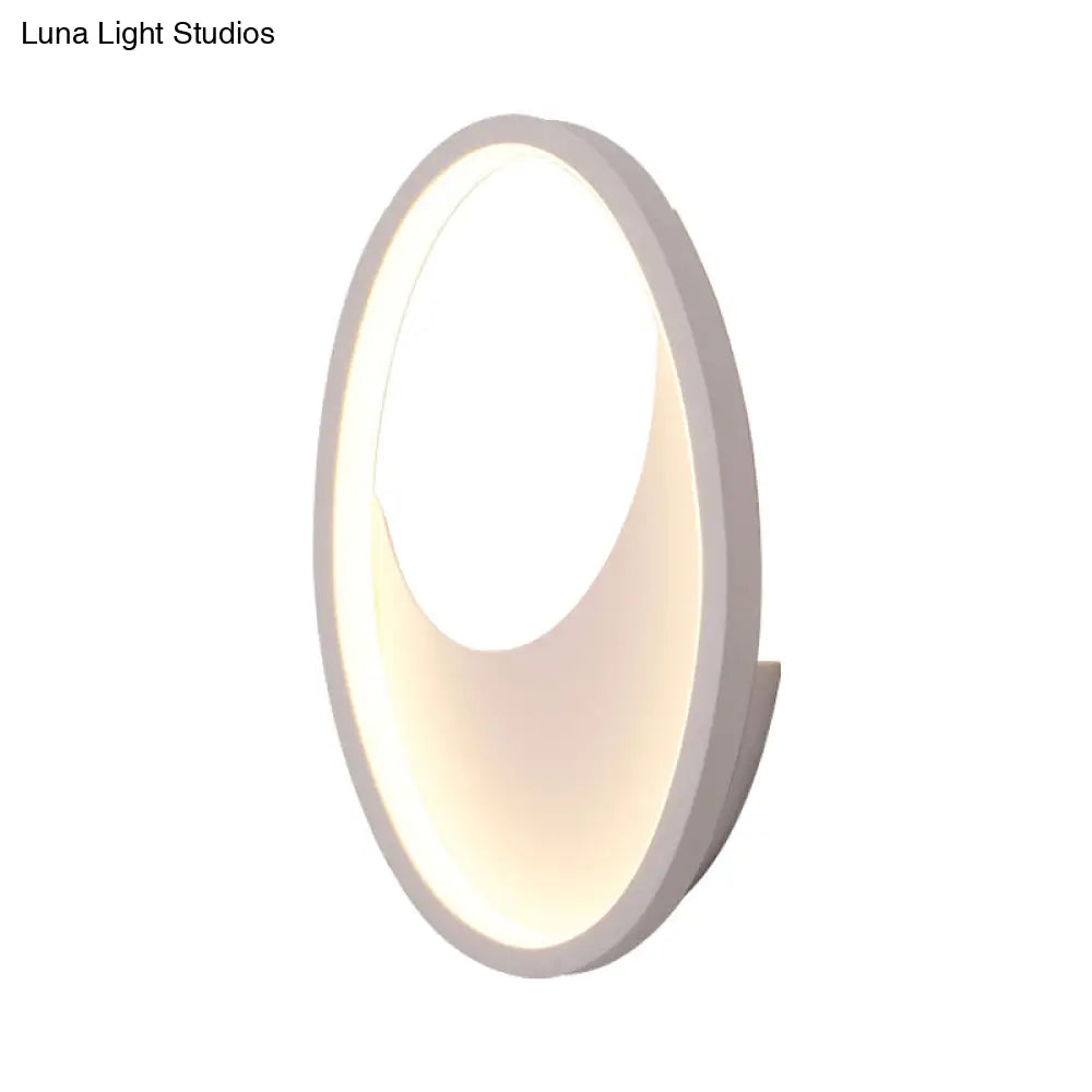 DecorBites™ Modern Oval Wall Sconce Light - Acrylic White/Black LED Wall Lamp for Bedroom - Warm/White Light