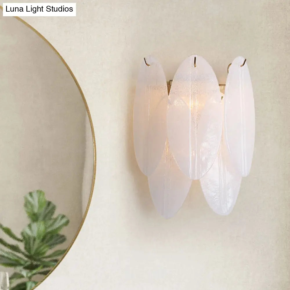 DecorBites™ Modern Oval Wall Sconce with 3 White Glass Lights for Hallways