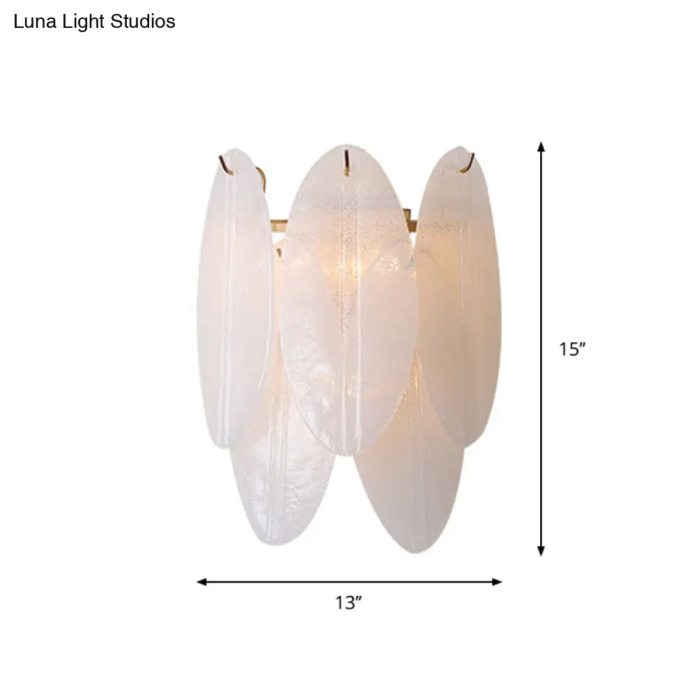 DecorBites™ Modern Oval Wall Sconce with 3 White Glass Lights for Hallways