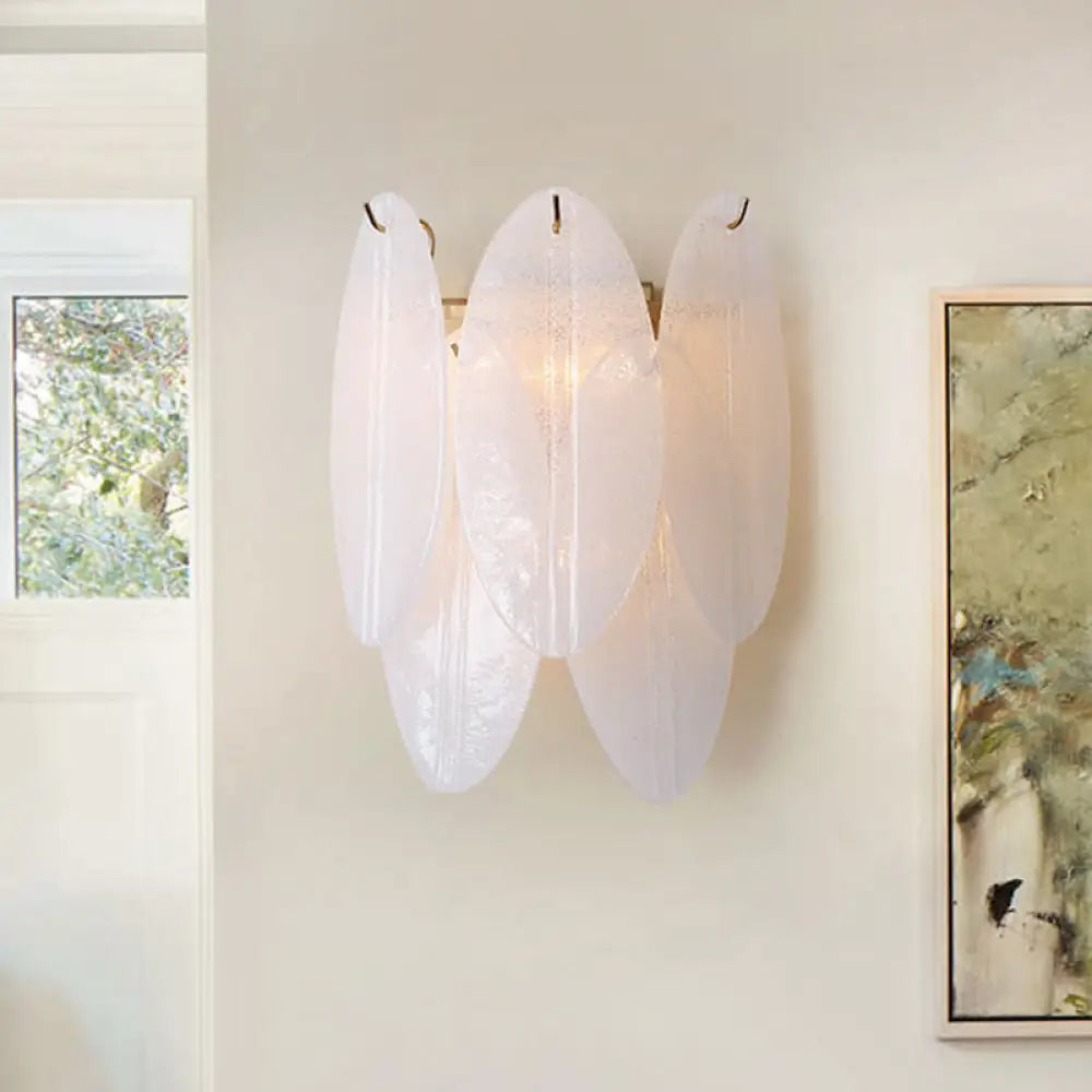 DecorBites™ Modern Oval Wall Sconce with 3 White Glass Lights for Hallways
