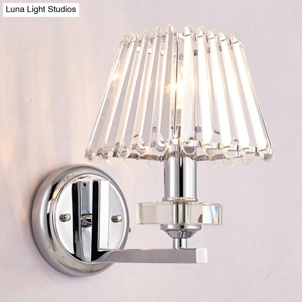 DecorBites™ Modern Pyramid Crystal Wall Light with Chrome Finish for Living Room Décor