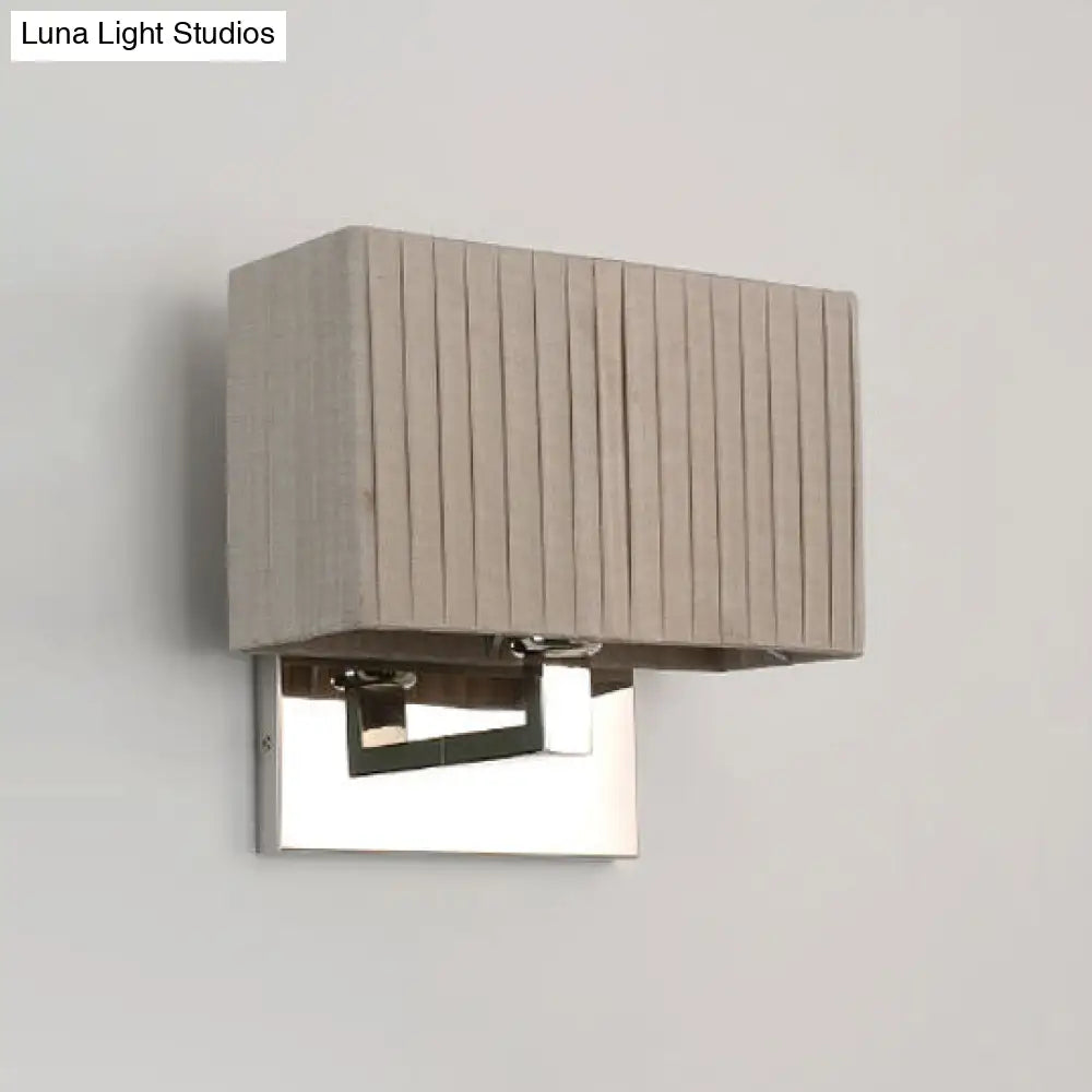 DecorBites™ Modern Rectangle Fabric LED Wall Sconce in Beige