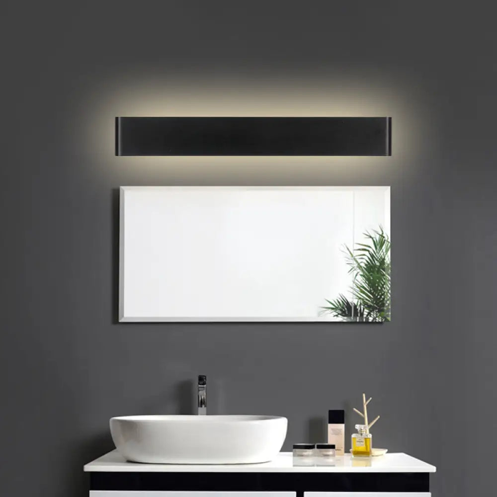 DecorBites™ Modern Rectangle Vanity Wall Sconce: Black/White Aluminum LED Wall Mount Lamp in Warm/White Light
