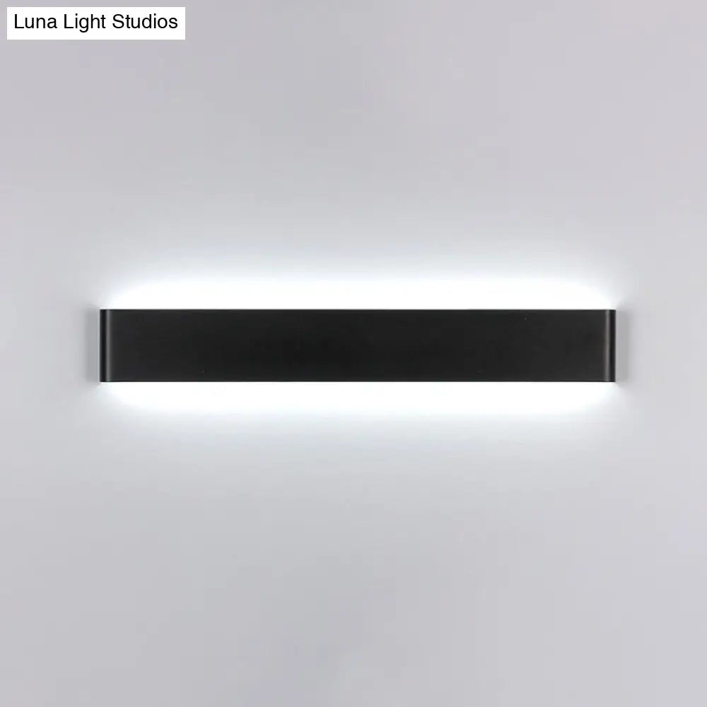 DecorBites™ Modern Rectangle Vanity Wall Sconce: Black/White Aluminum LED Wall Mount Lamp in Warm/White Light