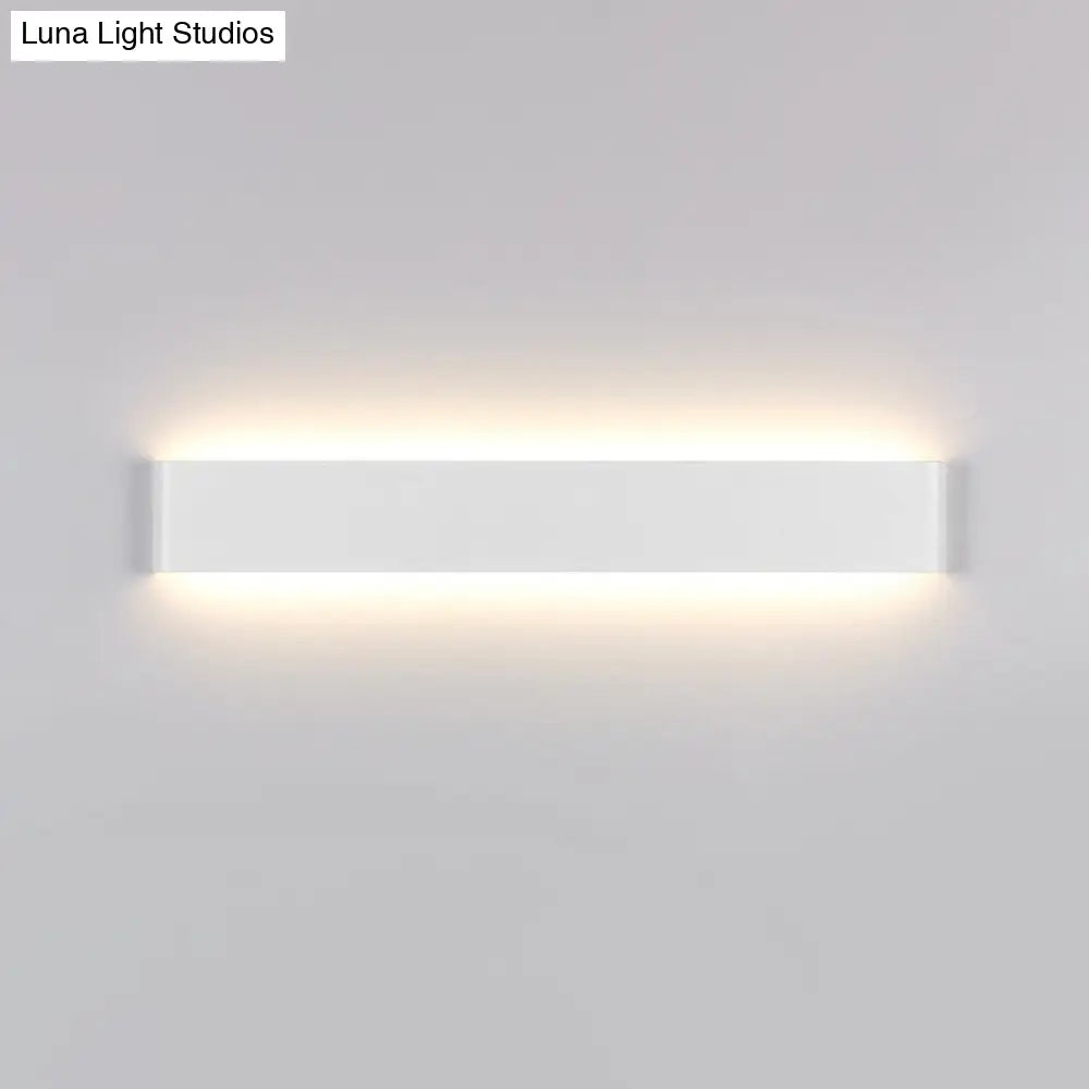 DecorBites™ Modern Rectangle Vanity Wall Sconce: Black/White Aluminum LED Wall Mount Lamp in Warm/White Light