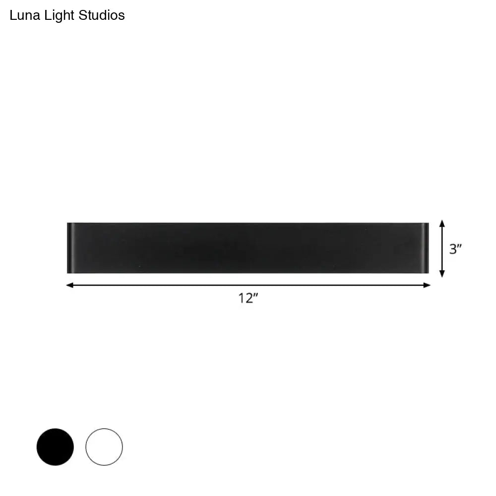 DecorBites™ Modern Rectangle Vanity Wall Sconce: Black/White Aluminum LED Wall Mount Lamp in Warm/White Light