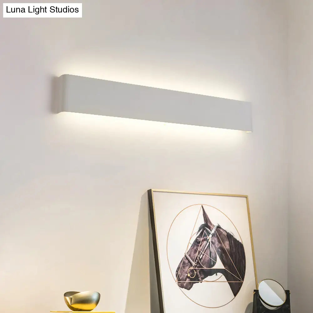 DecorBites™ Modern Rectangle Vanity Wall Sconce: Black/White Aluminum LED Wall Mount Lamp in Warm/White Light