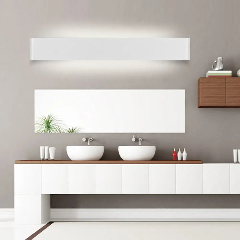 DecorBites™ Modern Rectangle Vanity Wall Sconce: Black/White Aluminum LED Wall Mount Lamp in Warm/White Light
