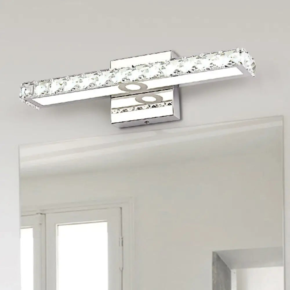 DecorBites™ Modern Rectangle Vanity Wall Sconce with Clear Crystal Integrated LED - Bathroom Wall Lamp