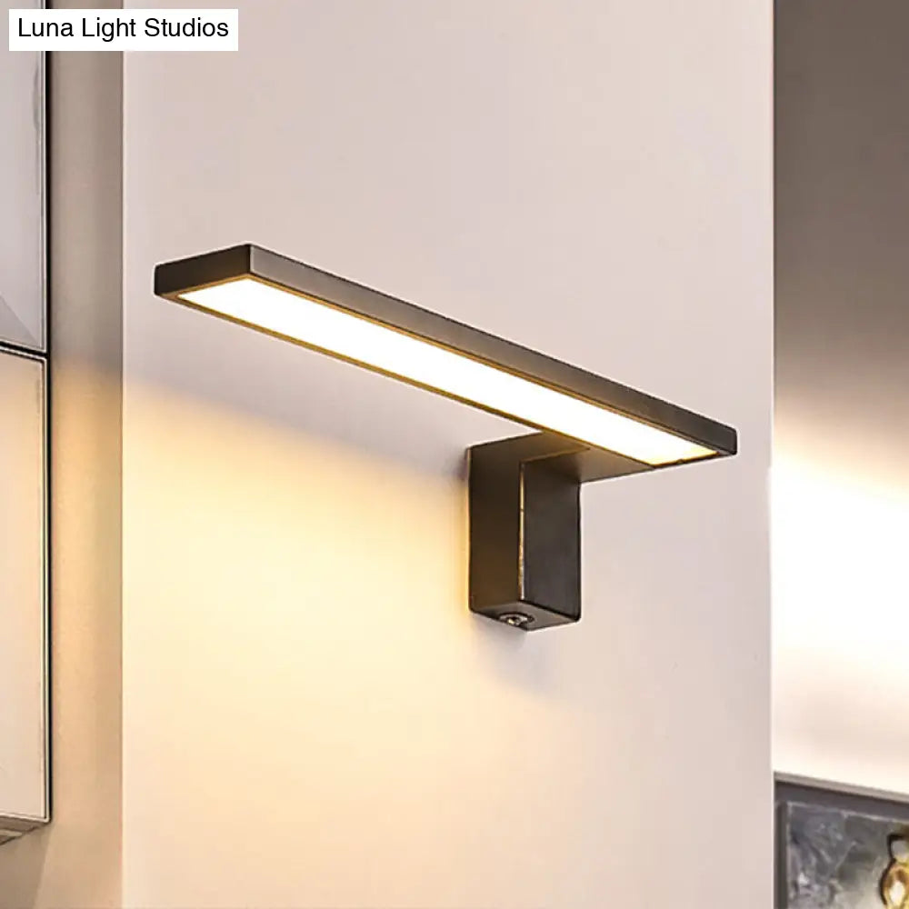 DecorBites™ Modern Rectangular LED Wall Mount Light - Acrylic White/Black Bedside Fixture in Warm/White Light