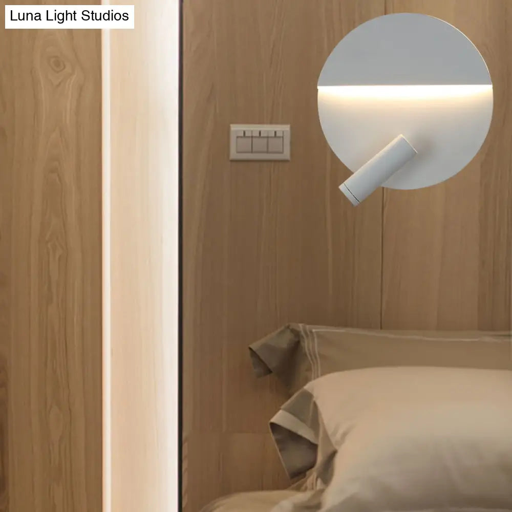 DecorBites™ Modern Round Wall Lamp - Black/White with LED Spotlight