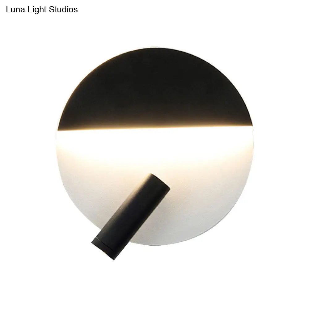 DecorBites™ Modern Round Wall Lamp - Black/White with LED Spotlight