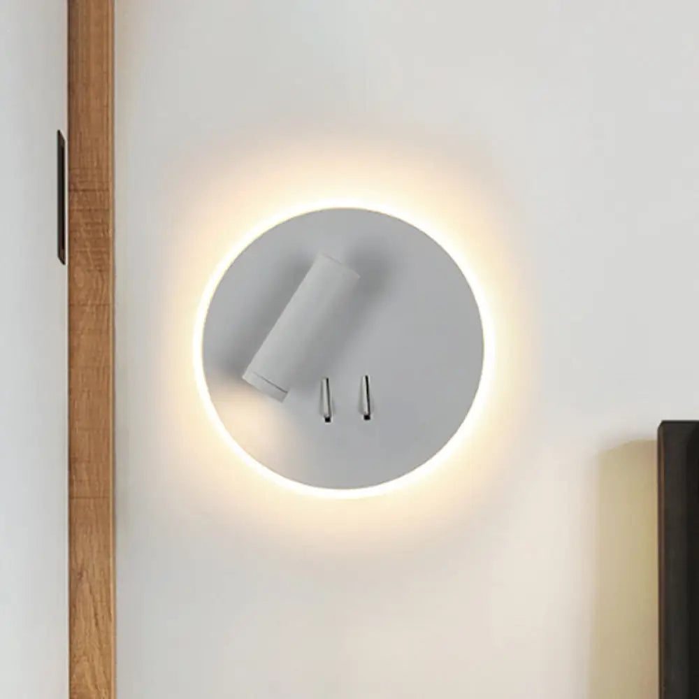 DecorBites™ Modern Round Wall Lamp - Black/White with LED Spotlight