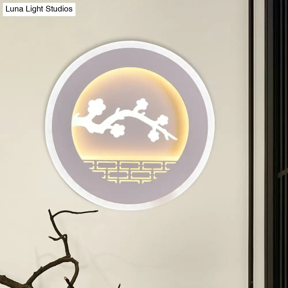 DecorBites™ Modern Sailboat/Tree Pattern LED Sconce for Studying, Simplicity White Wall Light