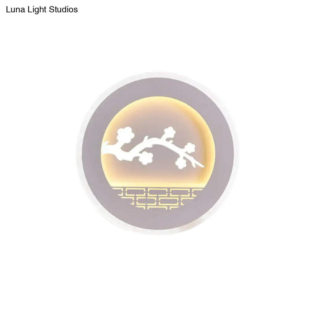 DecorBites™ Modern Sailboat/Tree Pattern LED Sconce for Studying, Simplicity White Wall Light