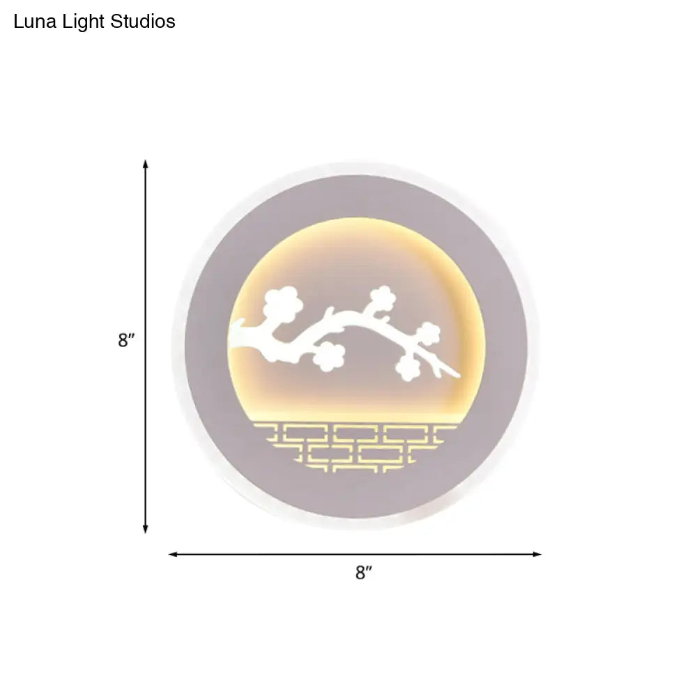 DecorBites™ Modern Sailboat/Tree Pattern LED Sconce for Studying, Simplicity White Wall Light