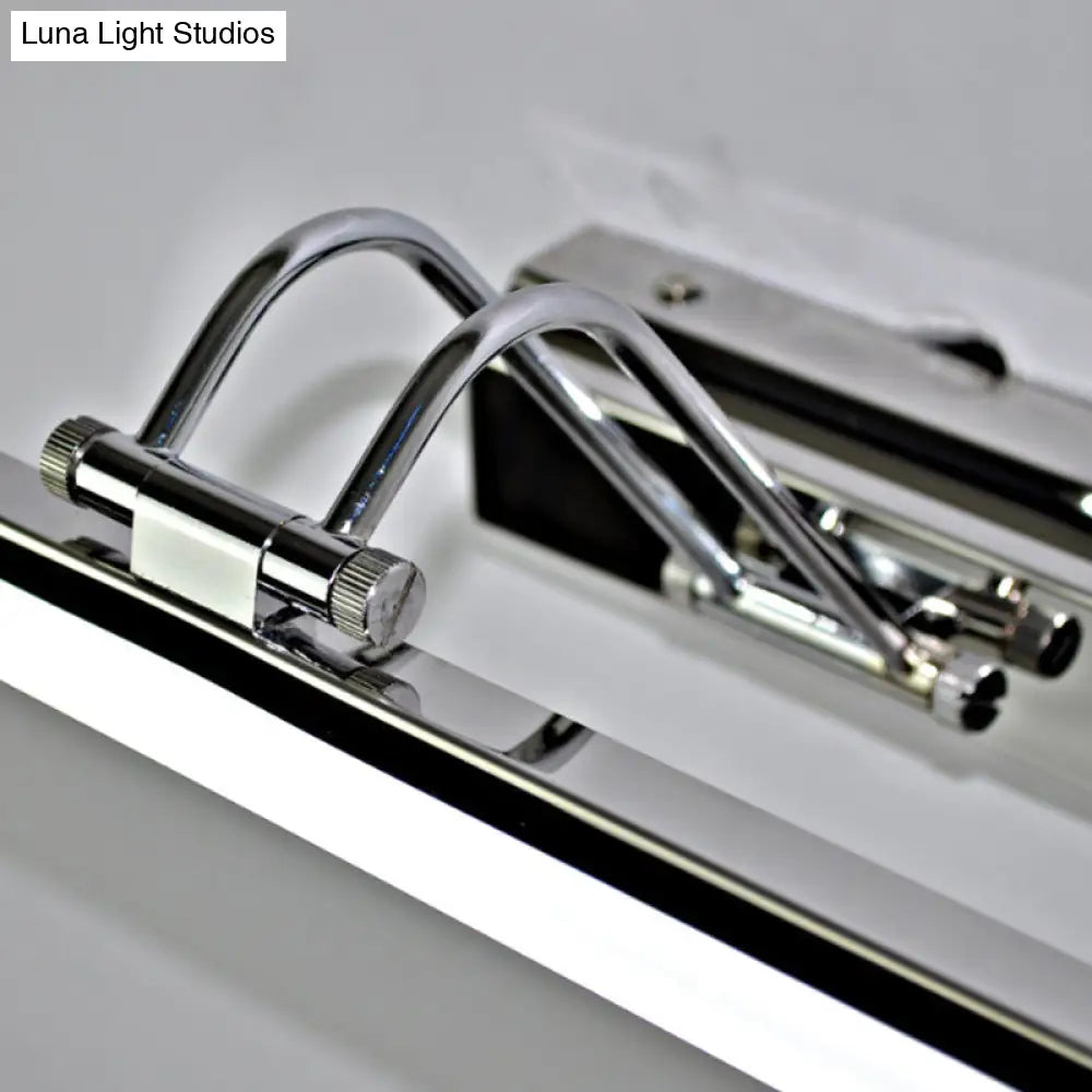 DecorBites™ Modern Silver Finish Linear Wall Mount LED Stainless Steel Vanity Lamp for Bedroom - 16"/23.5" Width