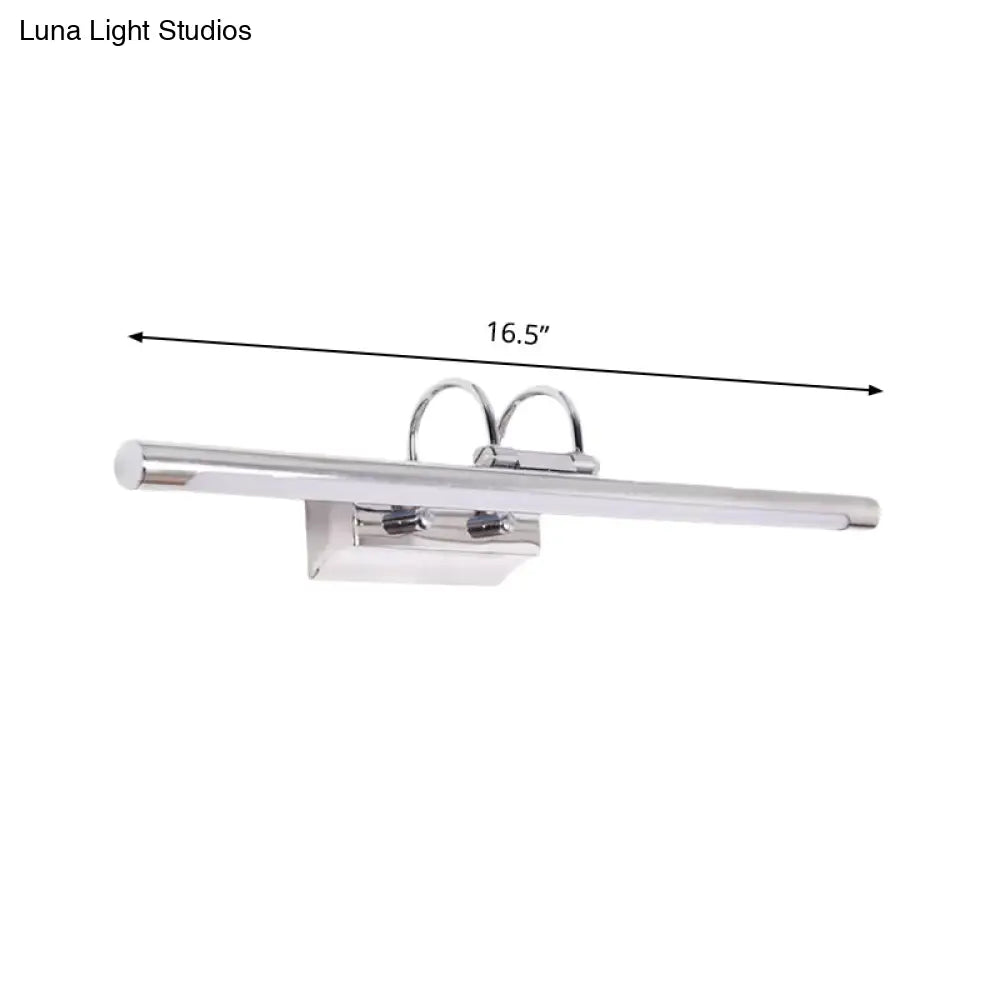 DecorBites™ Modern Slender Chrome LED Wall Lamp with Dual Arm for Shower Room - Warm/White Lighting