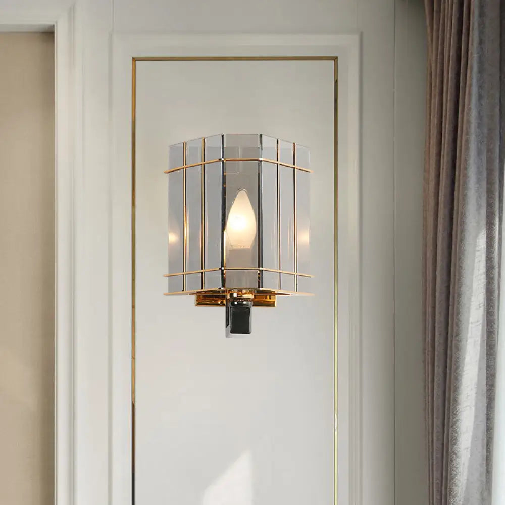 DecorBites™ Modern Smoke Gray Glass Triangle Sconce Wall Lamp for Bedroom