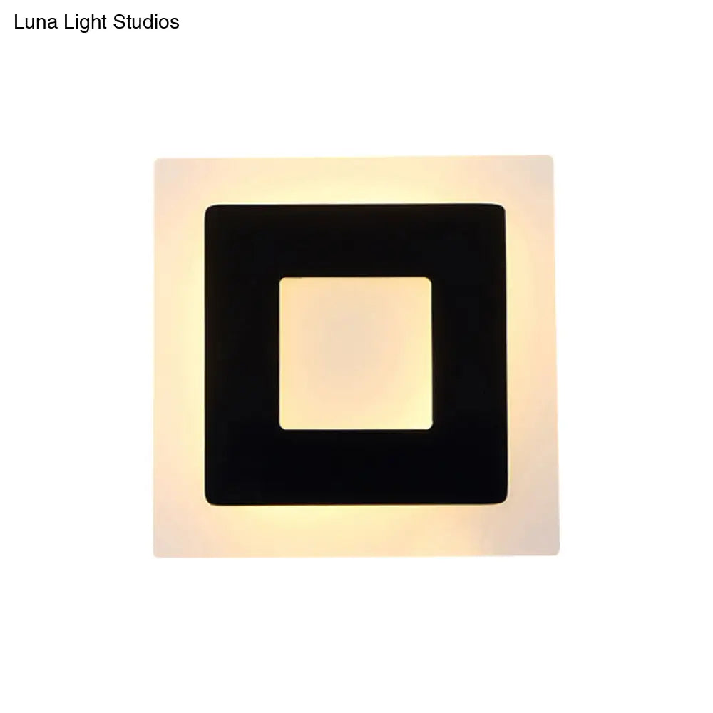 DecorBites™ Modern Square Acrylic LED Sconce Light for Living Room Wall Lighting in Warm/White