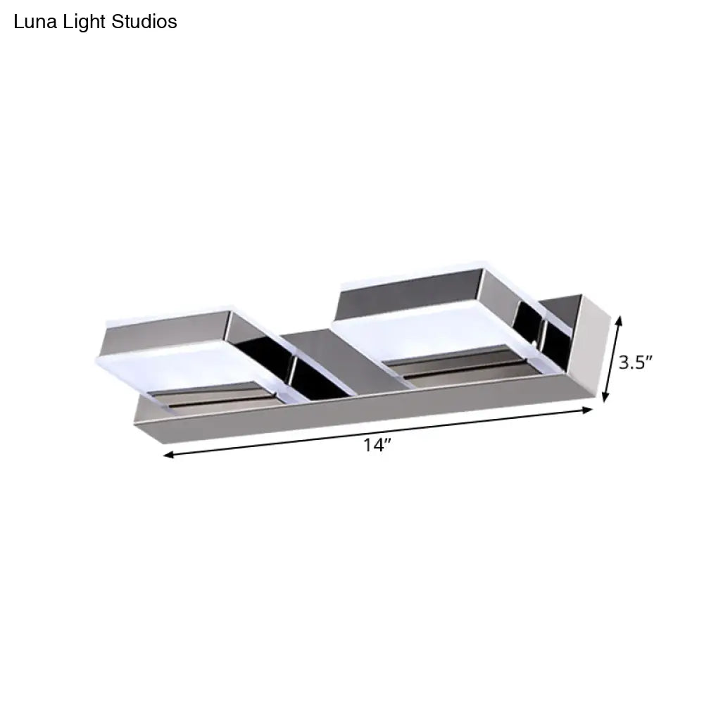 DecorBites™ Modern Square Acrylic Vanity Light with Chrome Wall Mount - Available in 1-4 Lights
