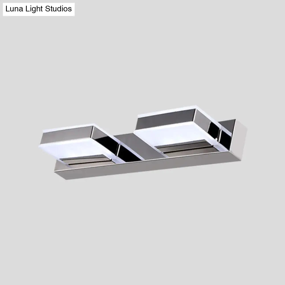 DecorBites™ Modern Square Acrylic Vanity Light with Chrome Wall Mount - Available in 1-4 Lights