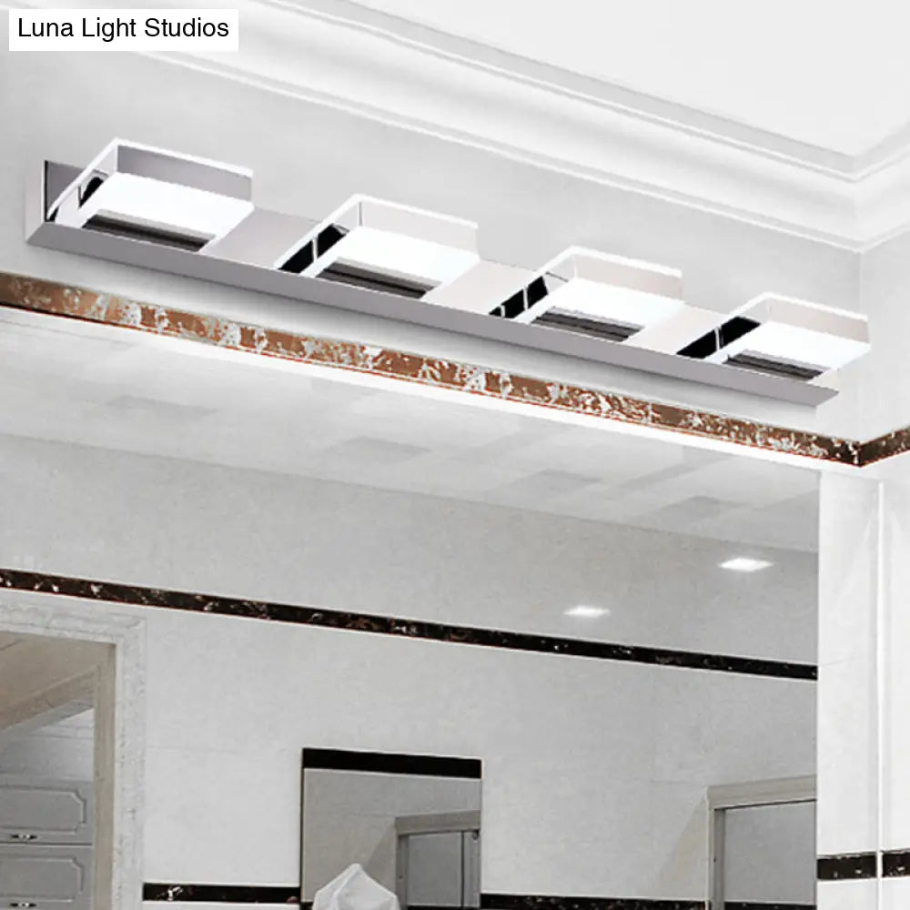 DecorBites™ Modern Square Acrylic Vanity Light with Chrome Wall Mount - Available in 1-4 Lights