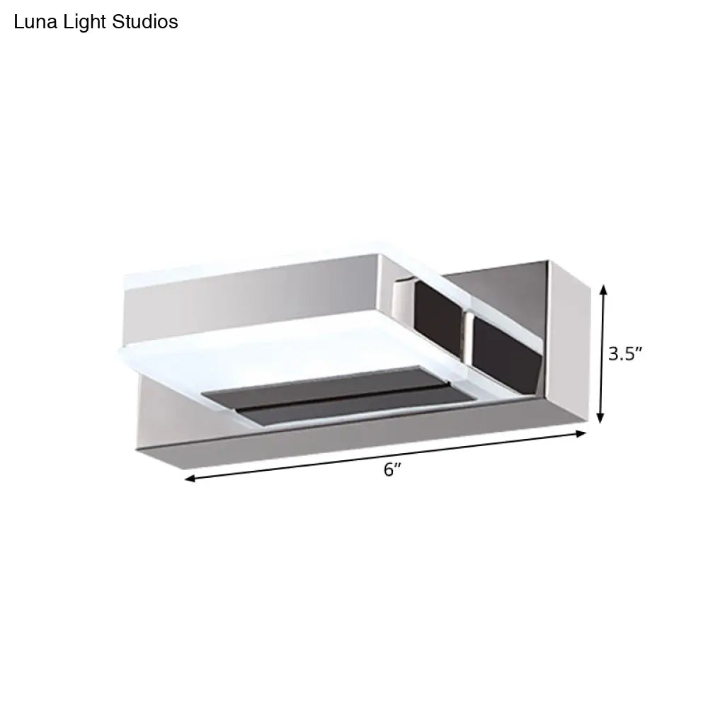 DecorBites™ Modern Square Acrylic Vanity Light with Chrome Wall Mount - Available in 1-4 Lights