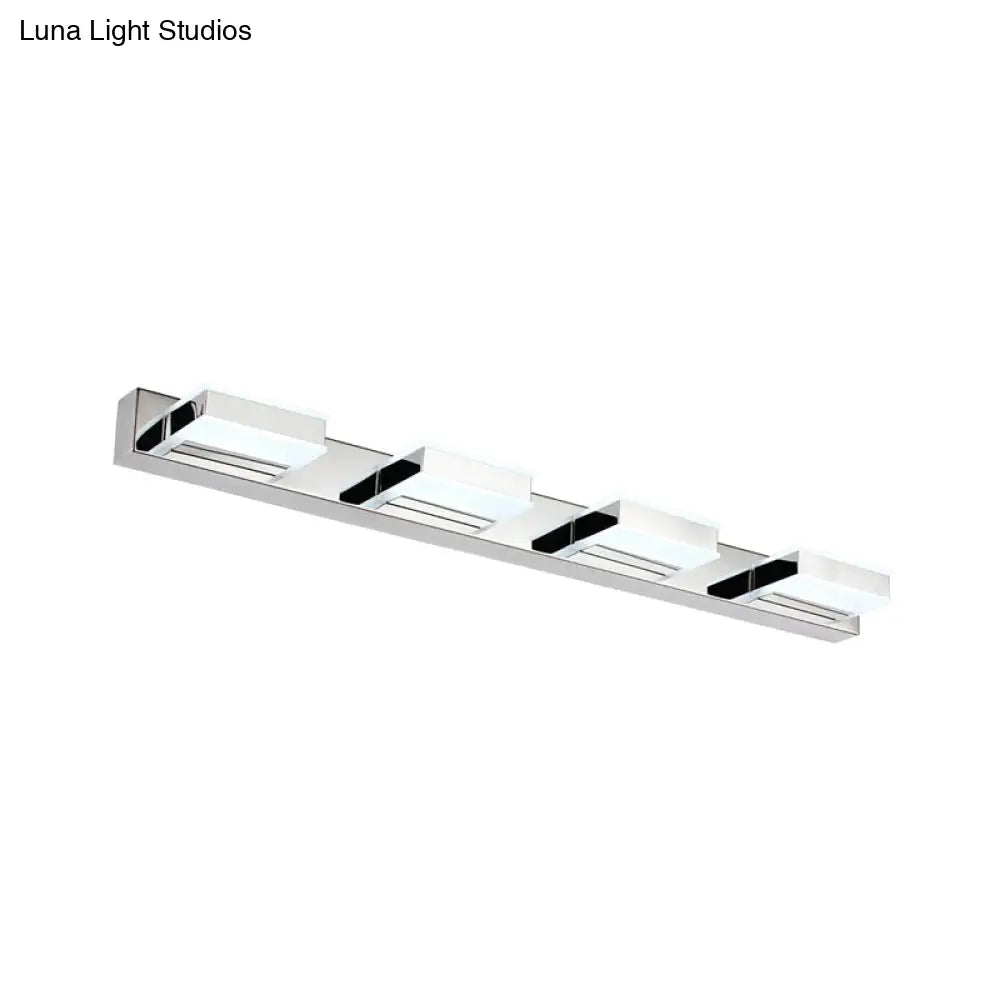 DecorBites™ Modern Square Acrylic Vanity Light with Chrome Wall Mount - Available in 1-4 Lights