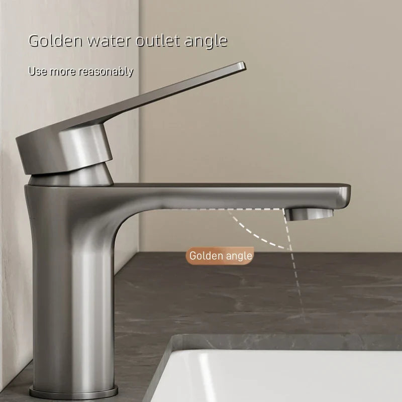 DecorBites™ Modern Stainless Steel Bathroom Sink Faucet