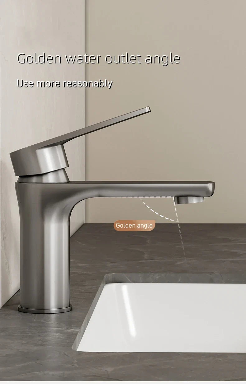 DecorBites™ Modern Stainless Steel Bathroom Sink Faucet