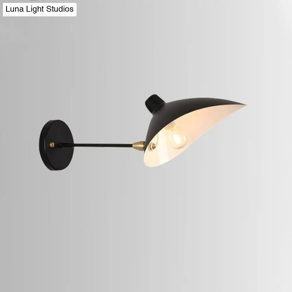 DecorBites™ Modern Style Duckbill Shade Wall Lamp with Metallic Finish, Black Sconce Lighting – Straight/Curved Arm
