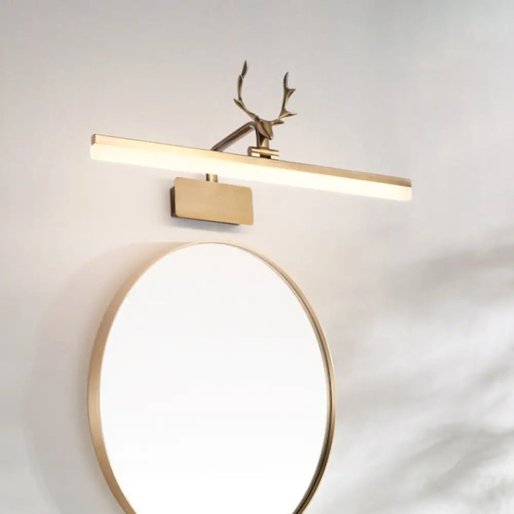DecorBites™ Modern Tubular Gold Antler LED Vanity Light Fixture with Warm/White Light - Stylish Wall Lighting Ideas