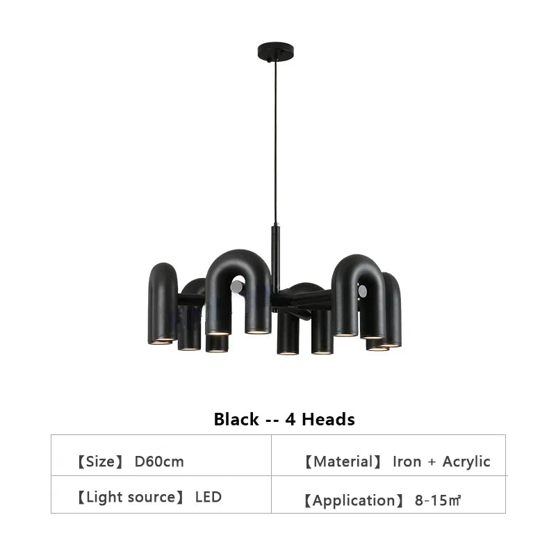 DecorBites™ Modern U-Shaped LED Ceiling Chandelier