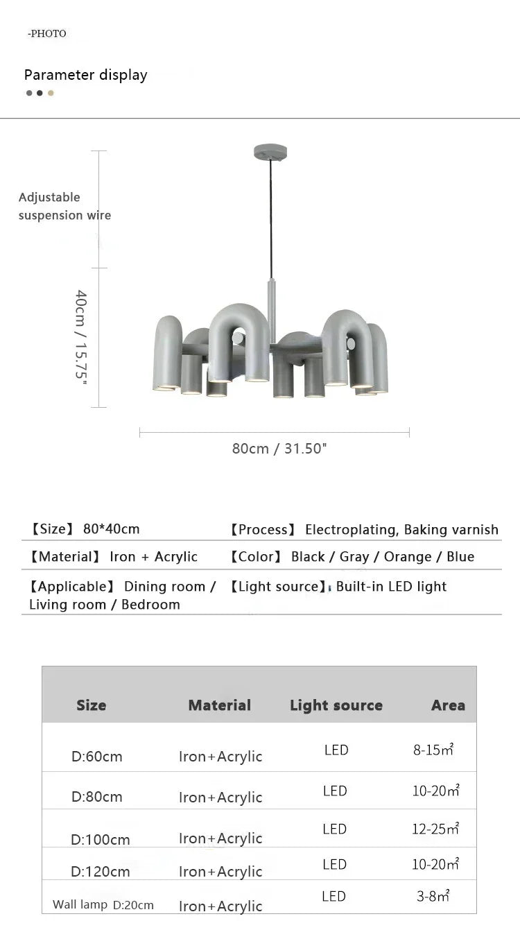 DecorBites™ Modern U-Shaped LED Ceiling Chandelier
