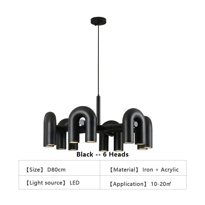 DecorBites™ Modern U-Shaped LED Ceiling Chandelier