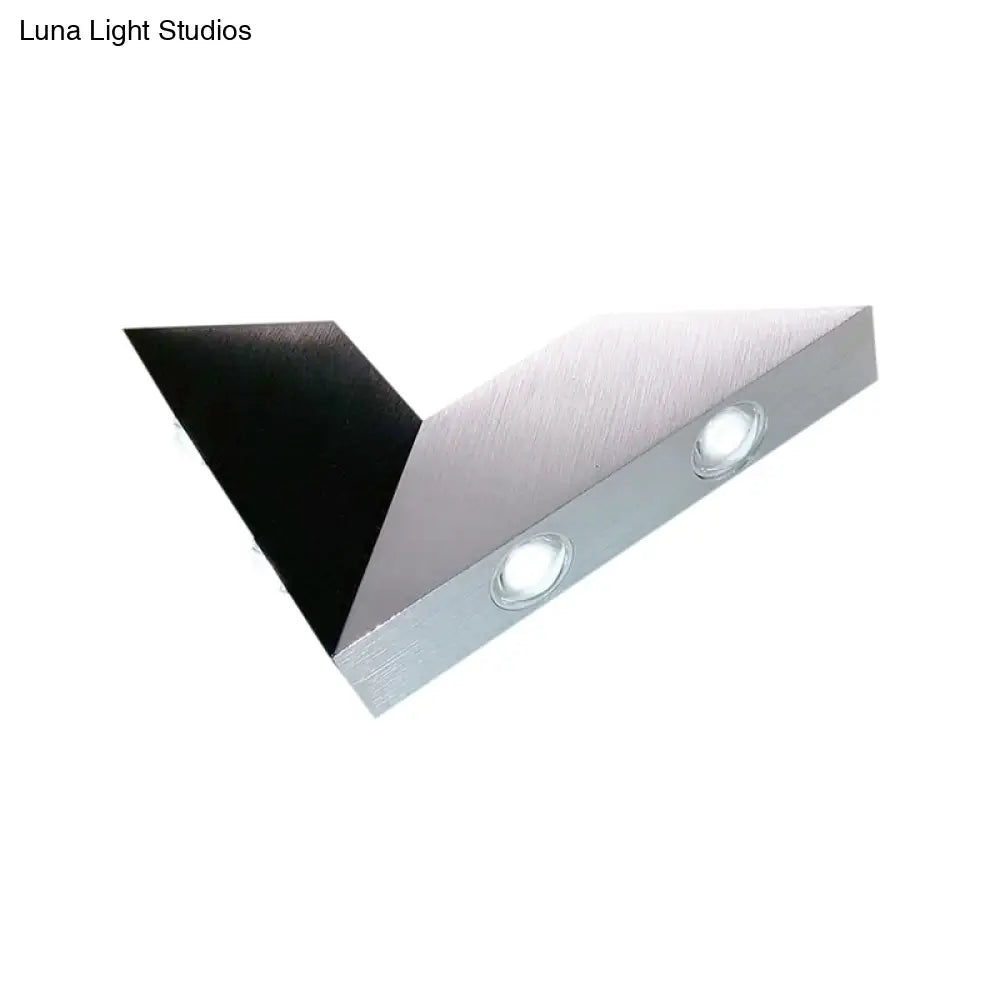 DecorBites™ Modern V-Neck Metal Sconce LED Wall Light with RGB Color, Black/Silver
